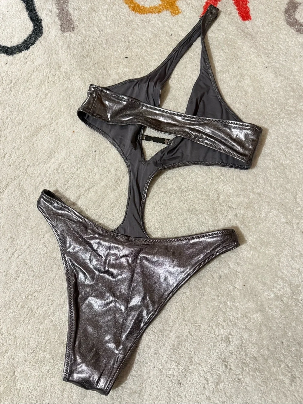 Skims Metallic One-Piece Swim